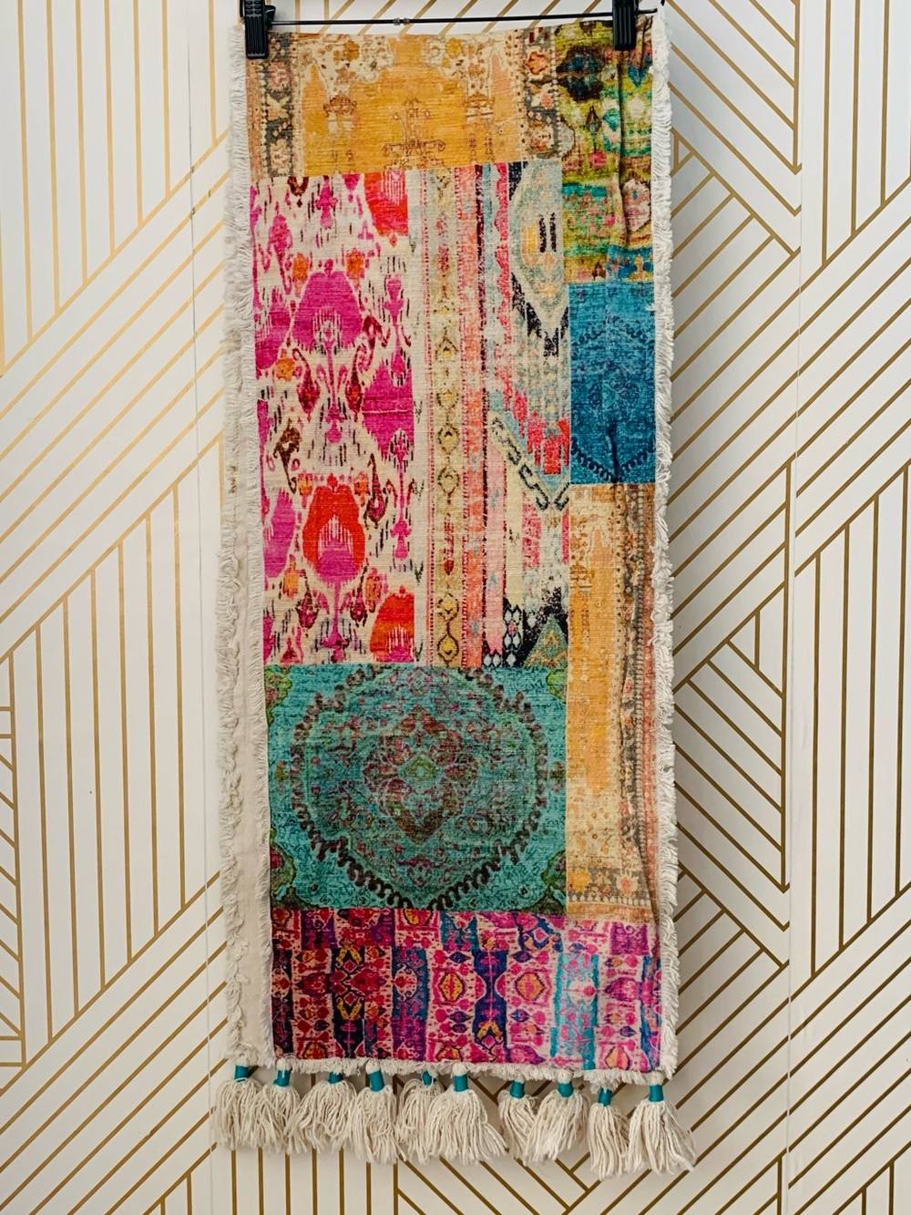 Bohemian Boho Table Runner rustic colorful Anthropologie pier one inspired 74x14 - Picture 2 of 10
